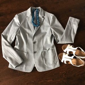 Uniqlo gray soft jersey two-button blazer
